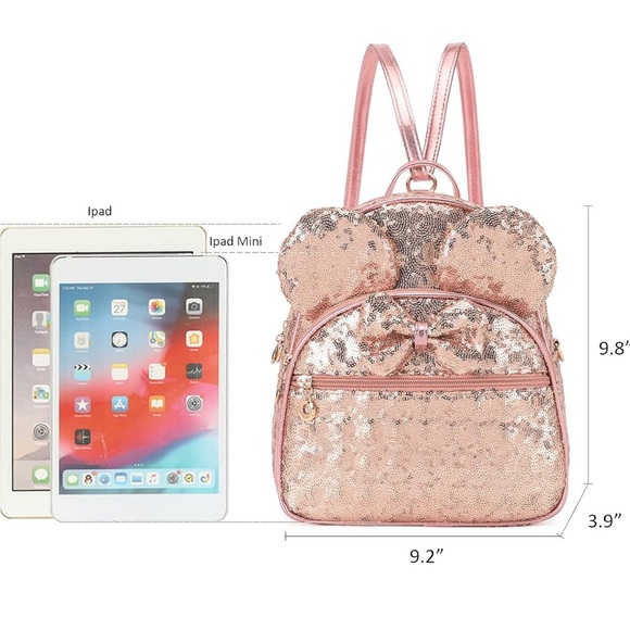 NWOT Mini Backpack Bowknot Polka Dot Daypacks Convertible Shoulderbag - Picture 4 of 16